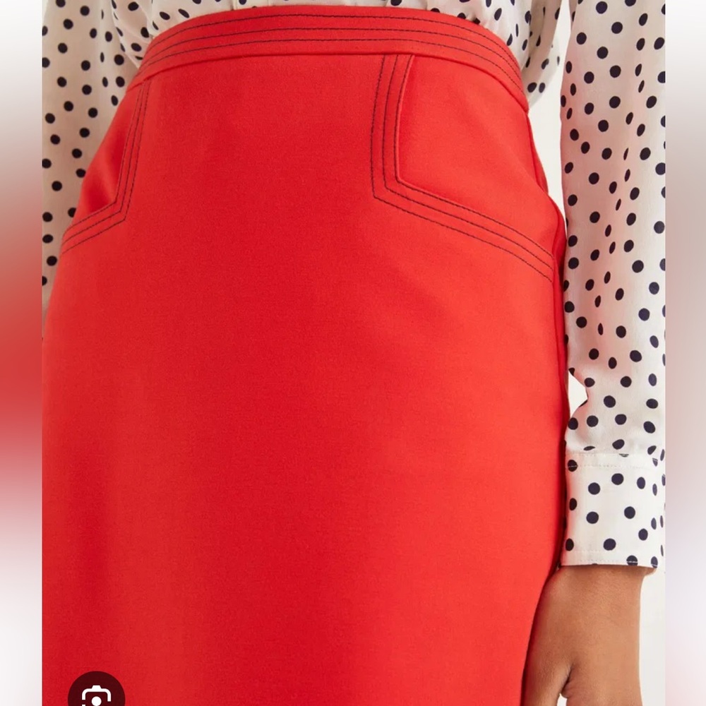 Boden Bright Red Pencil Skirt - Picture 3 of 7